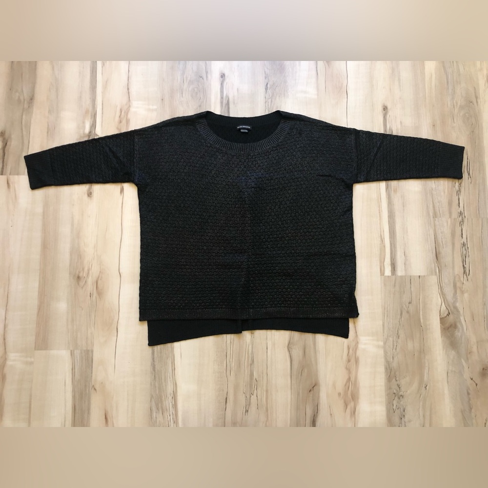 Club Monaco Metallic Black Knit Crew Neck Sweater 00501922